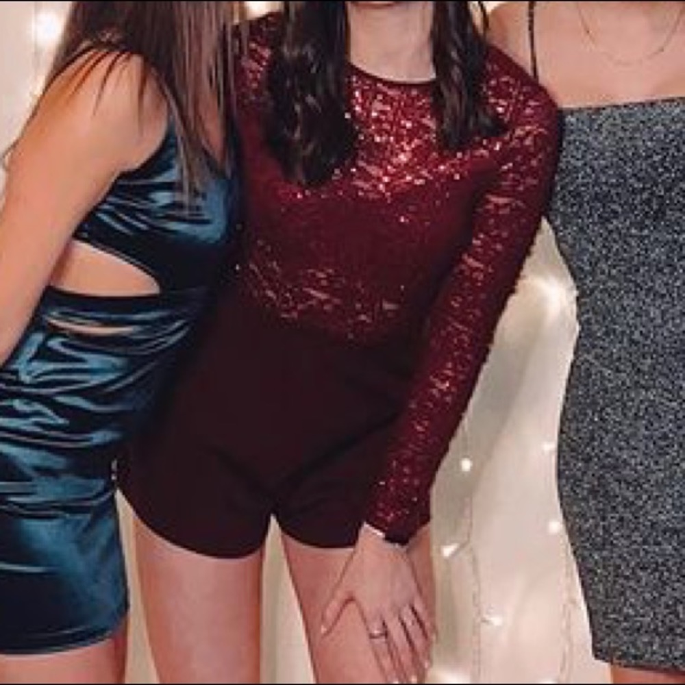 Red Sparkle Top Romper